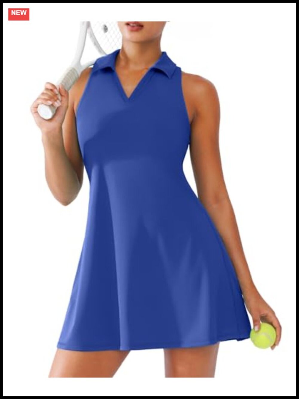 Women's Golf Dress with Shorts Racerback Pockets Built-in Bra Athletic
